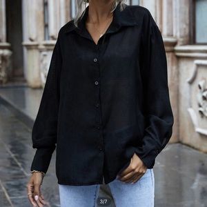 Black Shien button up with from pocket